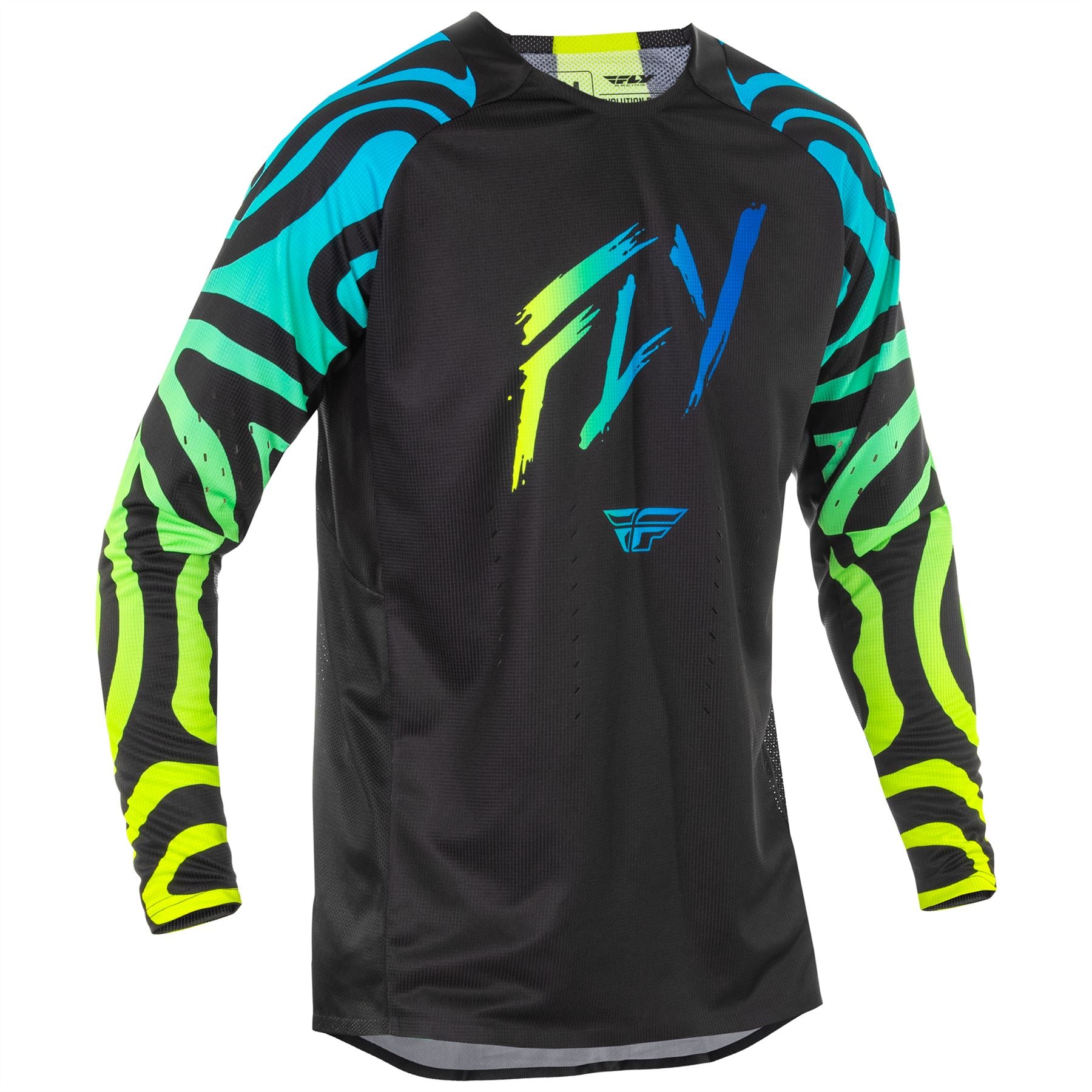 Fly Racing 2025 Evolution DST Zen Motocross Jersey Black Blue Yellow